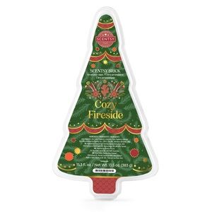 Scentsy COZY FIRESIDE Brick of Wax Holiday Christmas Tree Shaped NIB